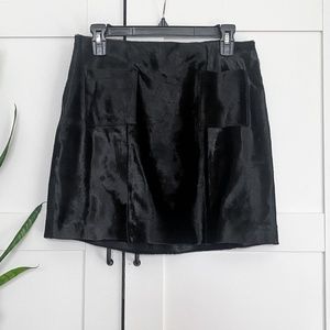 BALDWIN Pony Hair Leather Mini Skirt